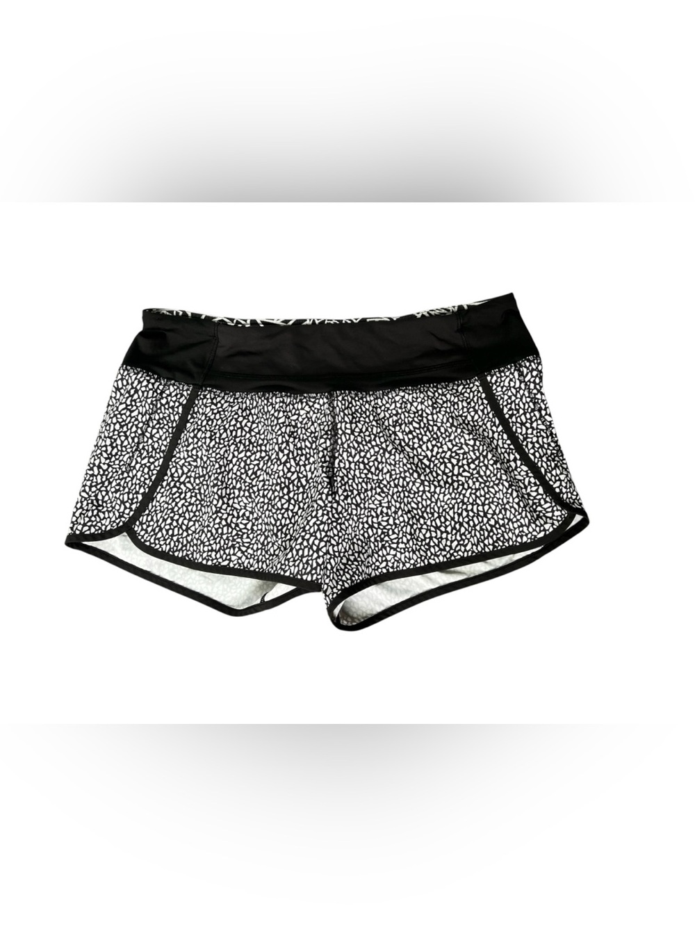 lululemon athletica Black and White Pebble-Print Athletic Shorts